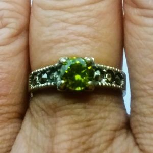 Sterling silver and marcasite ring